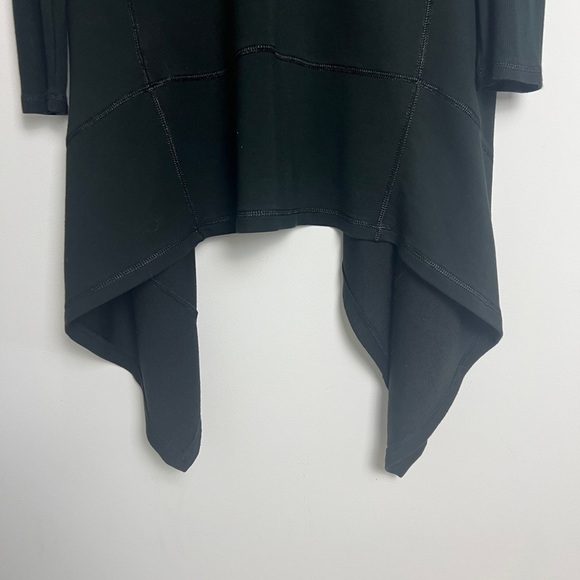 Lauren Ralph Lauren Black Open Front Shark Bite Hem Lightweight Open Cardigan M - Picture 11 of 13